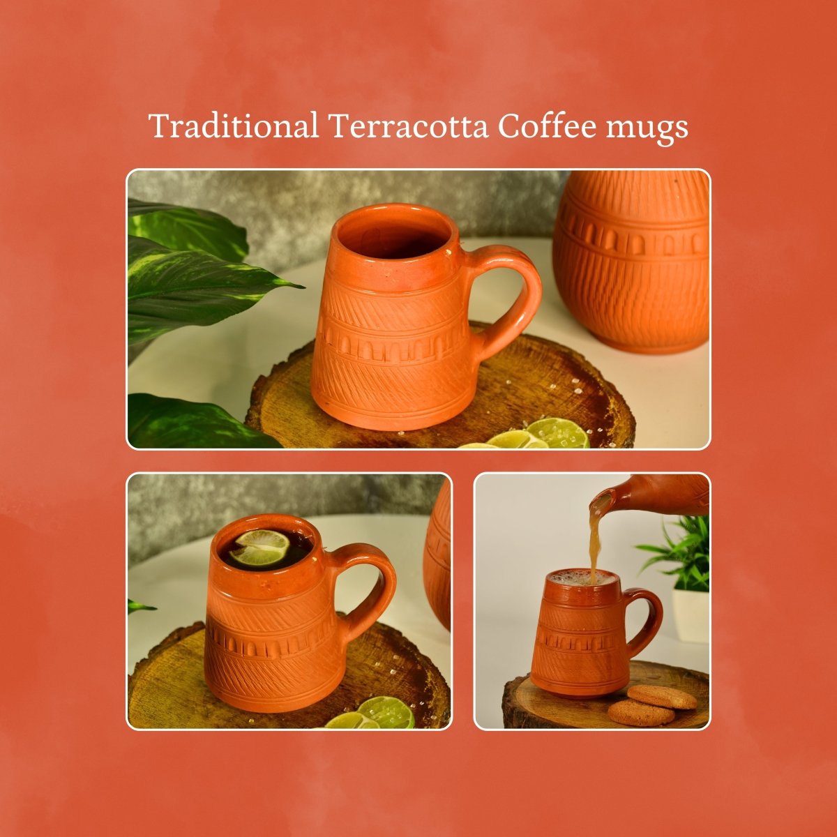 Terracotta Plain Coffee Mug Curved - Sowpeace - New Arrivals - Terracotta Coffee mug