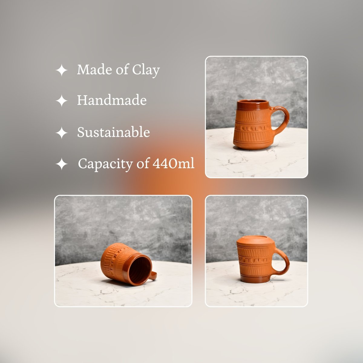 Terracotta Plain Coffee Mug Curved - Sowpeace - New Arrivals - Terracotta Coffee mug
