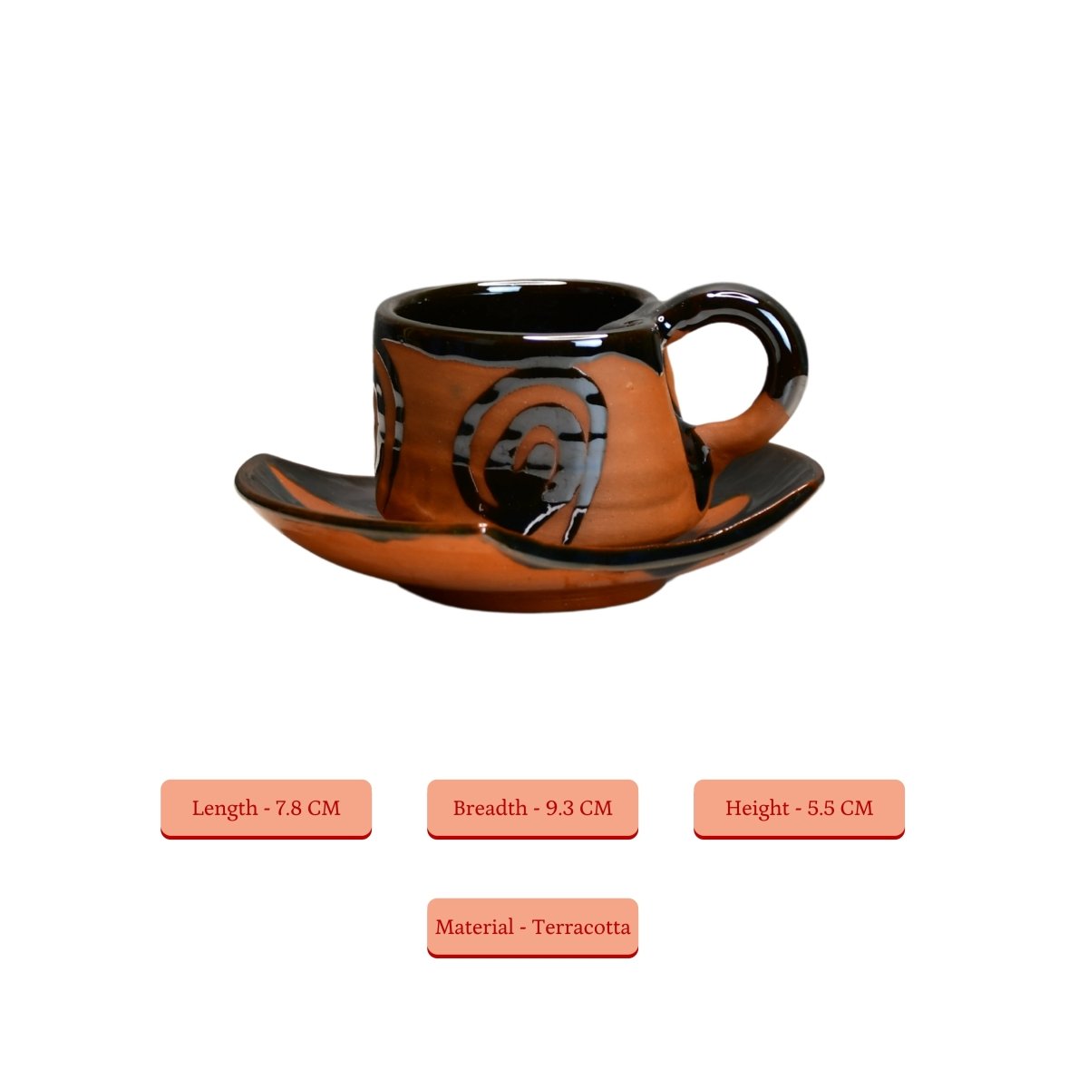 Terracotta Tea Cup Leaf - cups - Sowpeace - New Arrivals - Terracotta Tea set