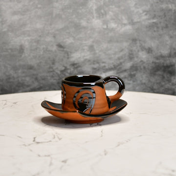 Terracotta Tea Cup Leaf - cups - Sowpeace - New Arrivals - Terracotta Tea set