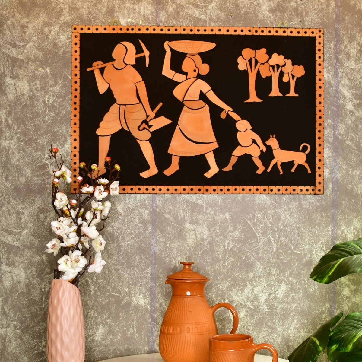 Terracotta Tribal Couple: Artisan Home Decor Statement - Sowpeace - New Arrivals - Terracotta