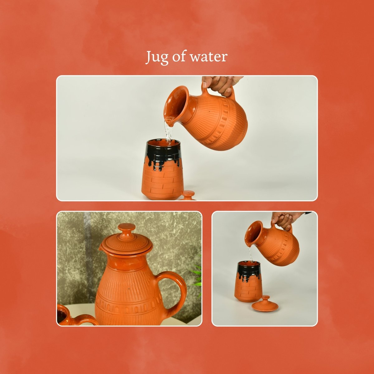 Terracotta Water Jug: Artisan Elegance for Home and Kitchen - Utensils - Sowpeace - New Arrivals - Terracotta Jug