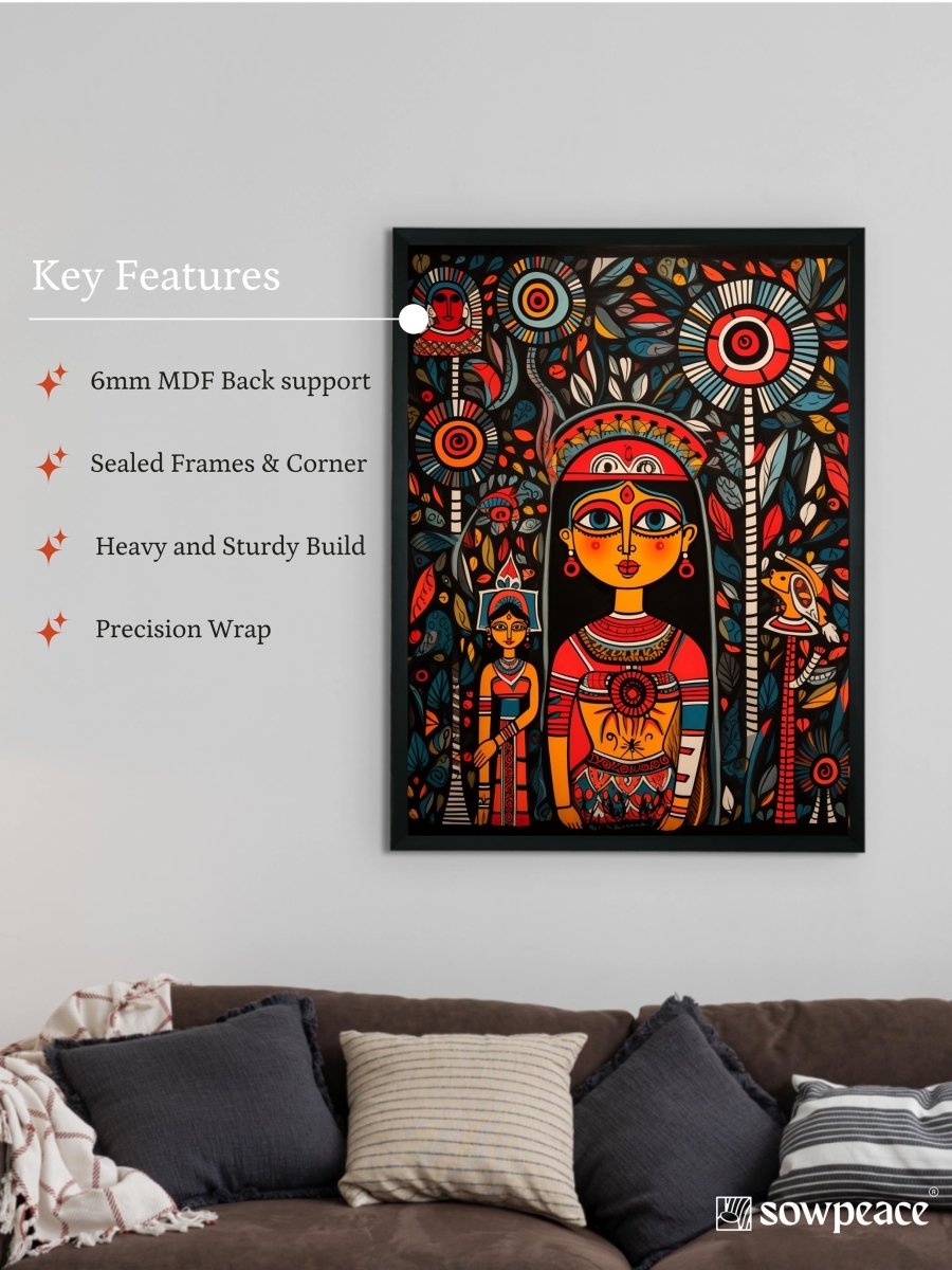 Pout Women: Artisan Canvas Wall Painting Online – Sowpeace