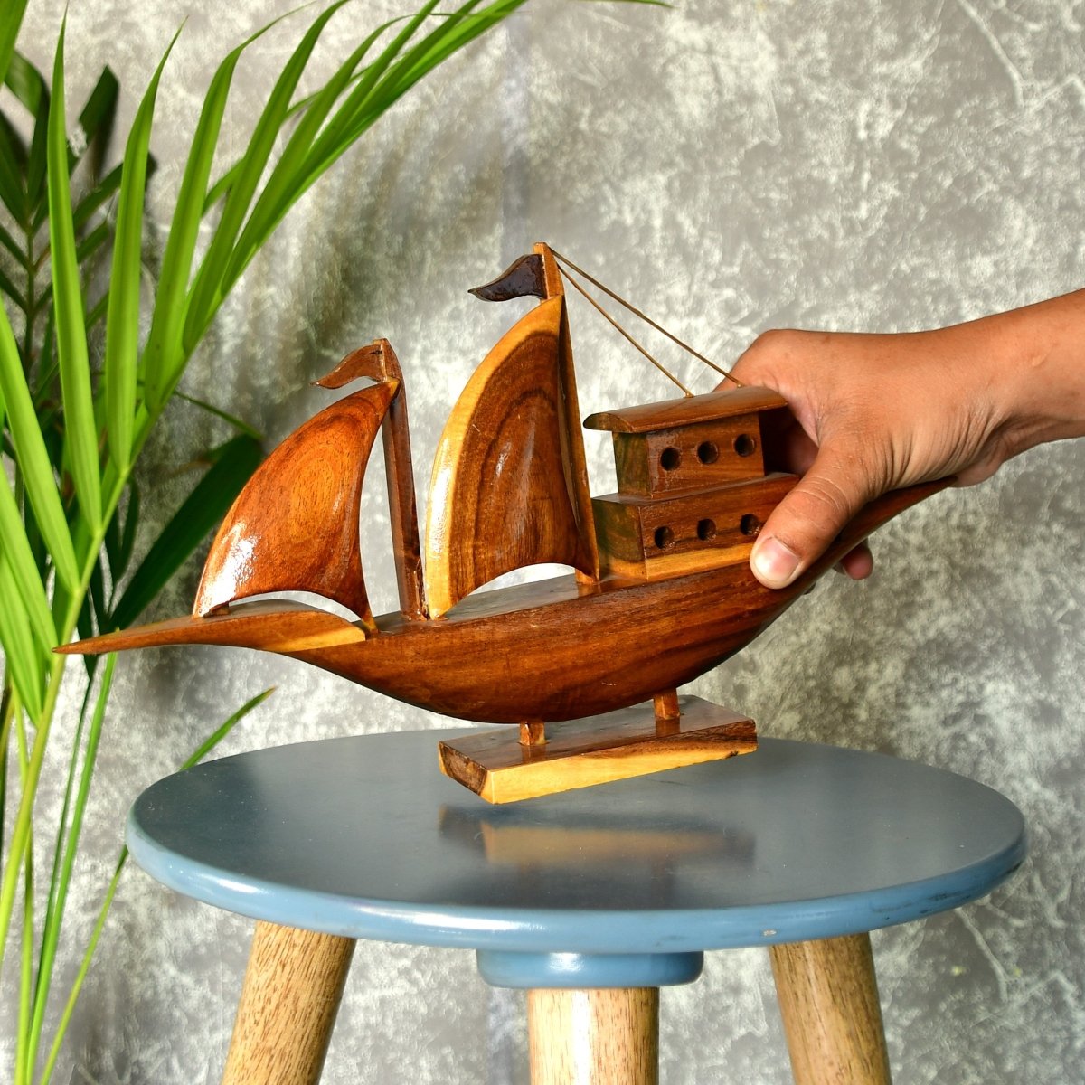 Wooden House Boat: Artisan - Crafted Tabletop Elegance - Tabletop - Sowpeace - New Arrivals - Tabletop