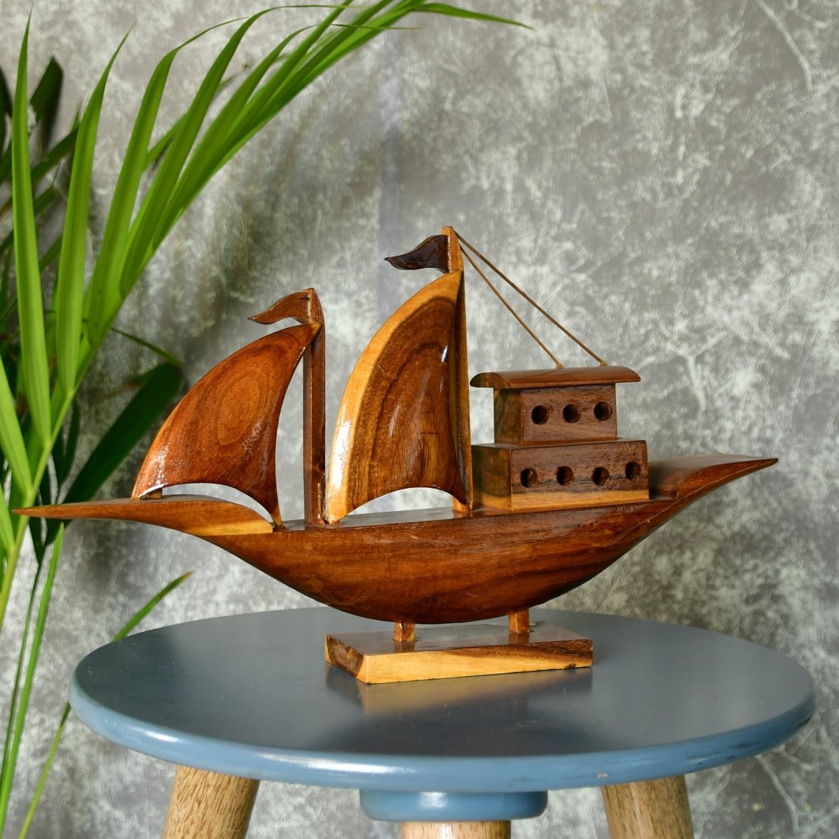 Wooden House Boat: Artisan - Crafted Tabletop Elegance - Tabletop - Sowpeace - New Arrivals - Tabletop