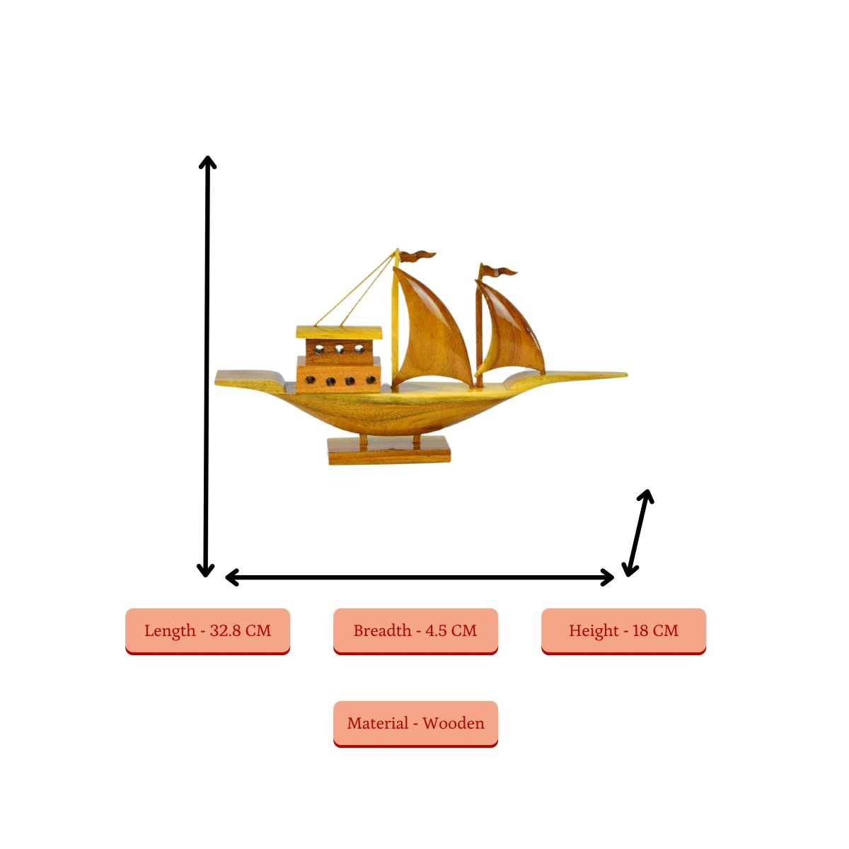 Wooden House Boat: Artisan - Crafted Tabletop Elegance - Tabletop - Sowpeace - New Arrivals - Tabletop