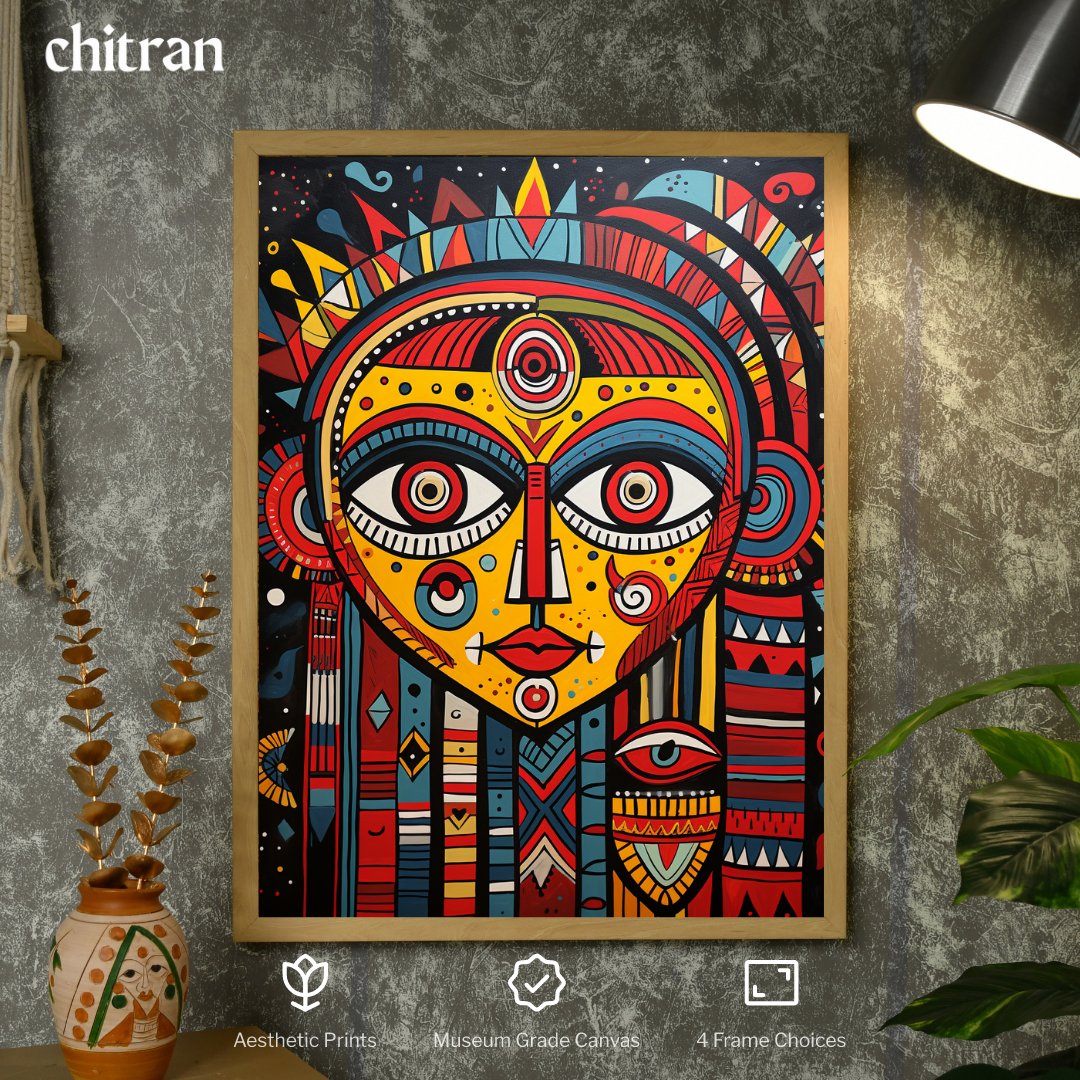 Abstract Big Eyes: Artisan Canvas Wall Decor Masterpiece -Wall painting-Chitran by sowpeace-Abstract Big Eyes: Artisan Canvas Wall Decor Masterpiece-CH-WRT-MBEA-Sowpeace