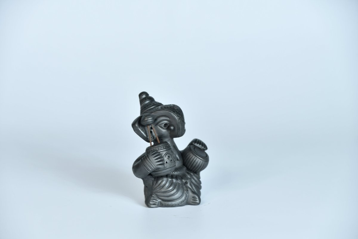 Abstract Terracotta Ganesha Iktara Tabla -decor-Sowpeace-Abstract Terracotta Ganesha Iktara Tabla-Terr-bter-TT-GIT-Sowpeace