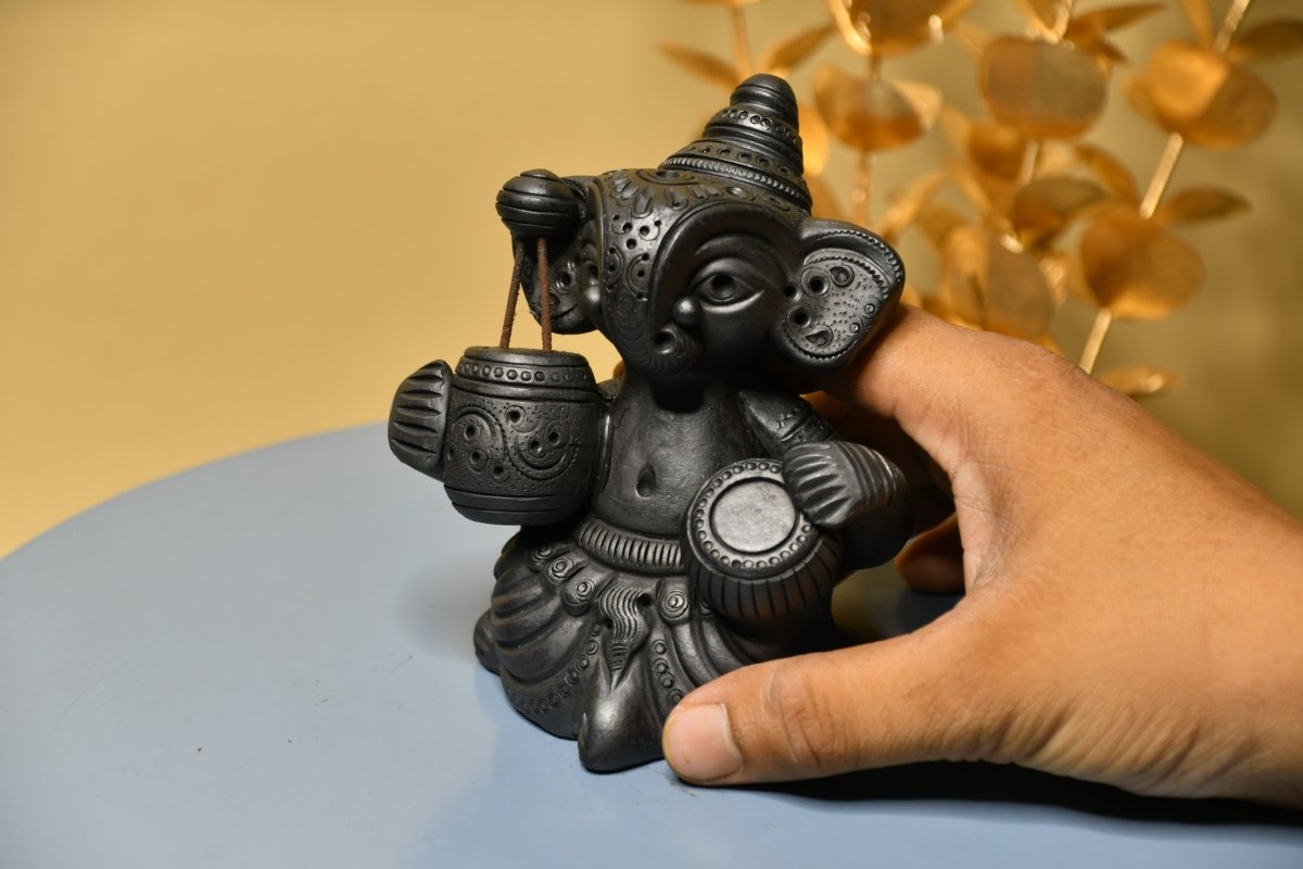 Abstract Terracotta Ganesha Iktara Tabla -decor-Sowpeace-Abstract Terracotta Ganesha Iktara Tabla-Terr-bter-TT-GIT-Sowpeace