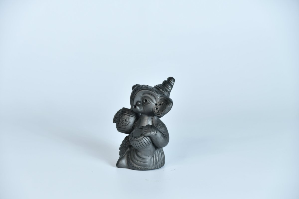 Abstract Terracotta Ganesha Iktara Tabla -decor-Sowpeace-Abstract Terracotta Ganesha Iktara Tabla-Terr-bter-TT-GIT-Sowpeace