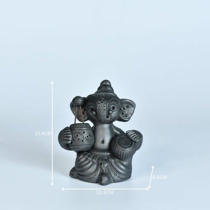 Abstract Terracotta Ganesha Iktara Tabla -decor-Sowpeace-Abstract Terracotta Ganesha Iktara Tabla-Terr-bter-TT-GIT-Sowpeace