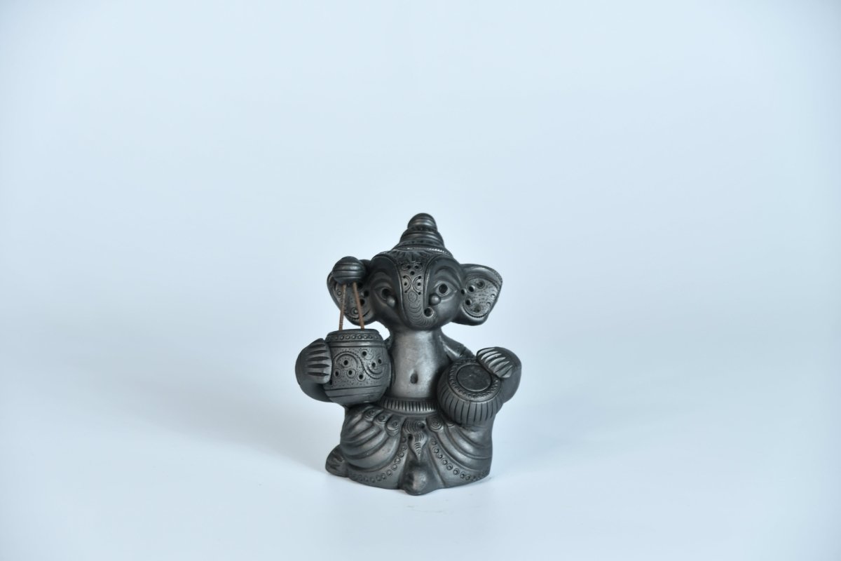 Abstract Terracotta Ganesha Iktara Tabla -decor-Sowpeace-Abstract Terracotta Ganesha Iktara Tabla-Terr-bter-TT-GIT-Sowpeace