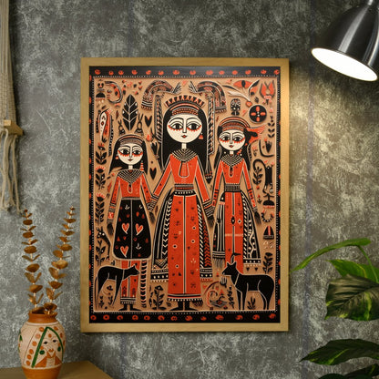 Ageless Trio: Artisan Canvas Wall Decor Masterpiece -Wall painting-Chitran by sowpeace-Ageless Trio: Artisan Canvas Wall Decor Masterpiece-CH-WRT-MTW-Sowpeace