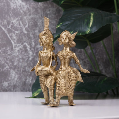 Artisanal Brass Dhokra Sculpture: Tribal Couple with Dhol -Dhokra-Sowpeace-Artisanal Brass Dhokra Sculpture: Tribal Couple with Dhol -Dhokra-Sowpeace-Artisanal Brass Dhokra Sculpture: Tribal Couple with Dhol-Dok-LTCDH-BR-TT-Sowpeace-Dok-LTCDH-BR-TT-Sowpeace