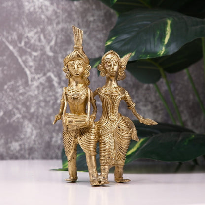 Artisanal Brass Dhokra Sculpture: Tribal Couple with Dhol -Dhokra-Sowpeace-Artisanal Brass Dhokra Sculpture: Tribal Couple with Dhol -Dhokra-Sowpeace-Artisanal Brass Dhokra Sculpture: Tribal Couple with Dhol-Dok-LTCDH-BR-TT-Sowpeace-Dok-LTCDH-BR-TT-Sowpeace