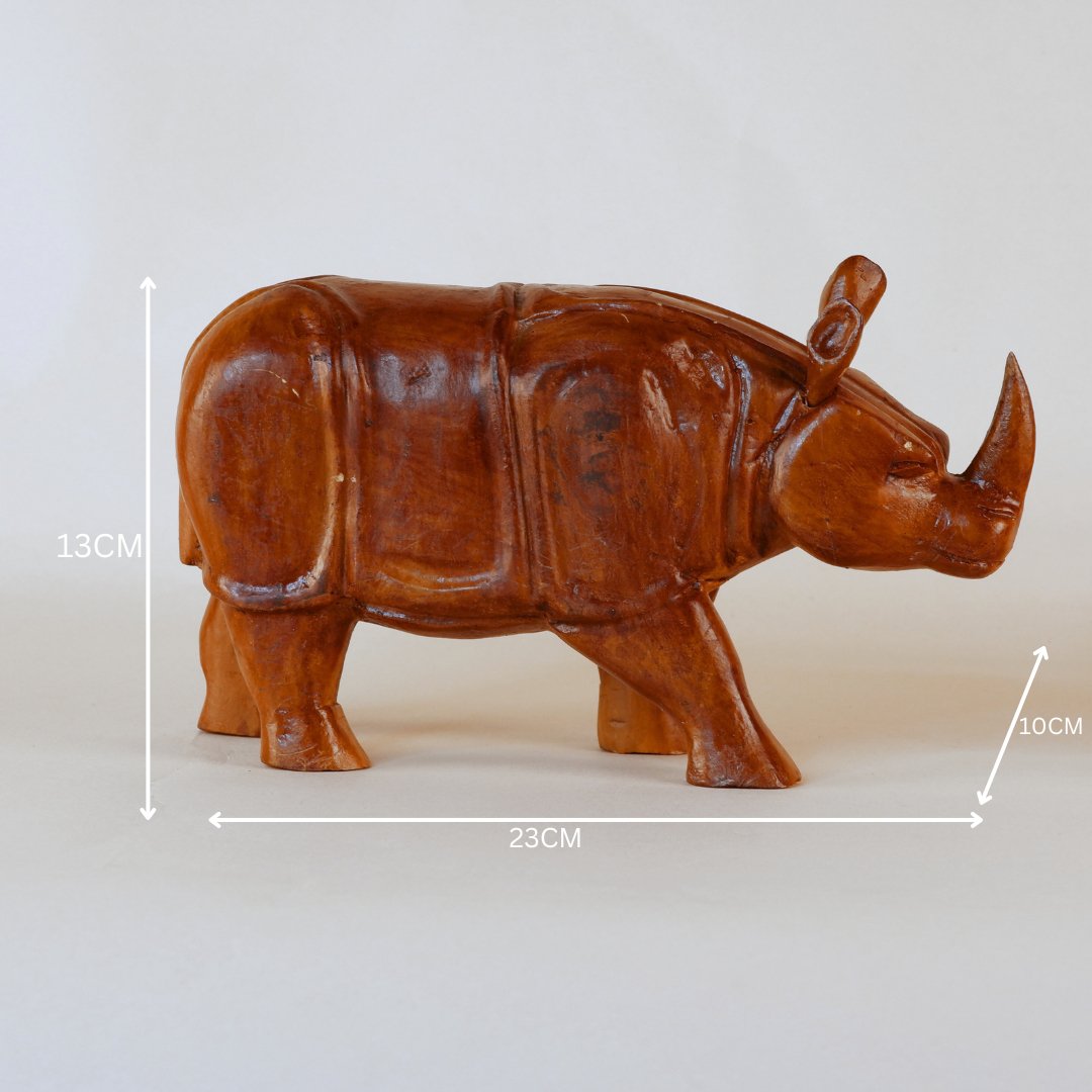 Artistic Wooden Carved Rhino Sculpture -Wooden-Sowpeace-Artistic Wooden Carved Rhino Sculpture-Wood-WRHN-WDN-TT-Sowpeace