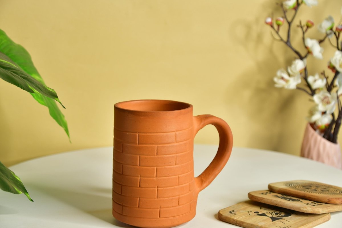 Brick Stripes Terracotta Mug Large -Utensils-Sowpeace-Brick Stripes Terracotta Mug Large-Terr-Uten-Terr-MCLU-Sowpeace