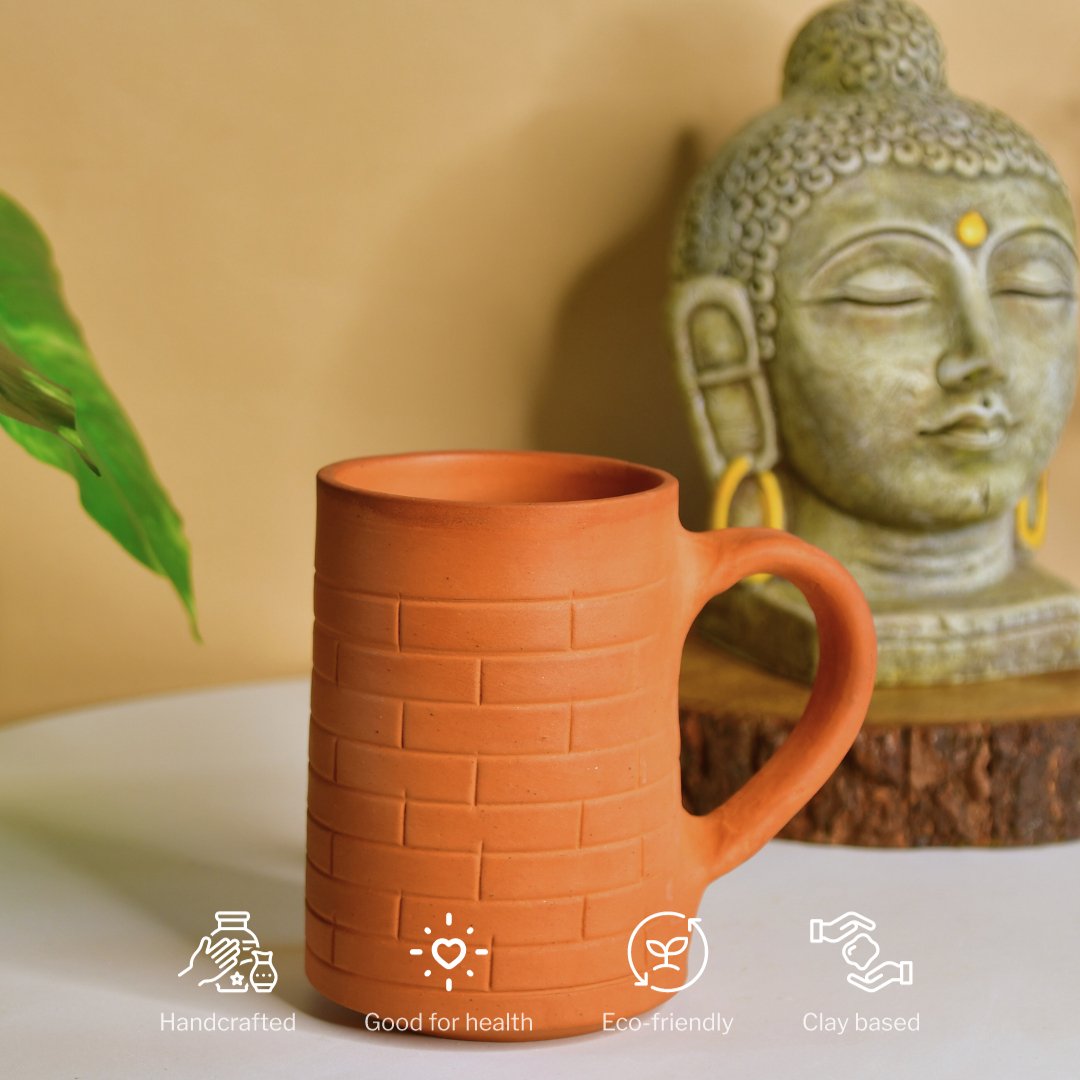 Brick Stripes Terracotta Mug Large -Utensils-Sowpeace-Brick Stripes Terracotta Mug Large-Terr-Uten-Terr-MCLU-Sowpeace