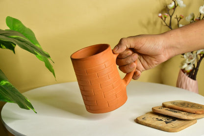 Brick Stripes Terracotta Mug Large -Utensils-Sowpeace-Brick Stripes Terracotta Mug Large-Terr-Uten-Terr-MCLU-Sowpeace