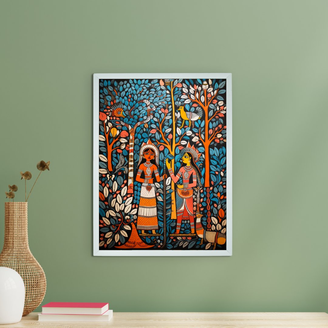Canvas Art: Serene Women and Trees Wall Decor Masterpiece -Wall painting-Chitran by sowpeace-Canvas Art: Serene Women and Trees Wall Decor Masterpiece-CH-WRT-MTWT-Sowpeace