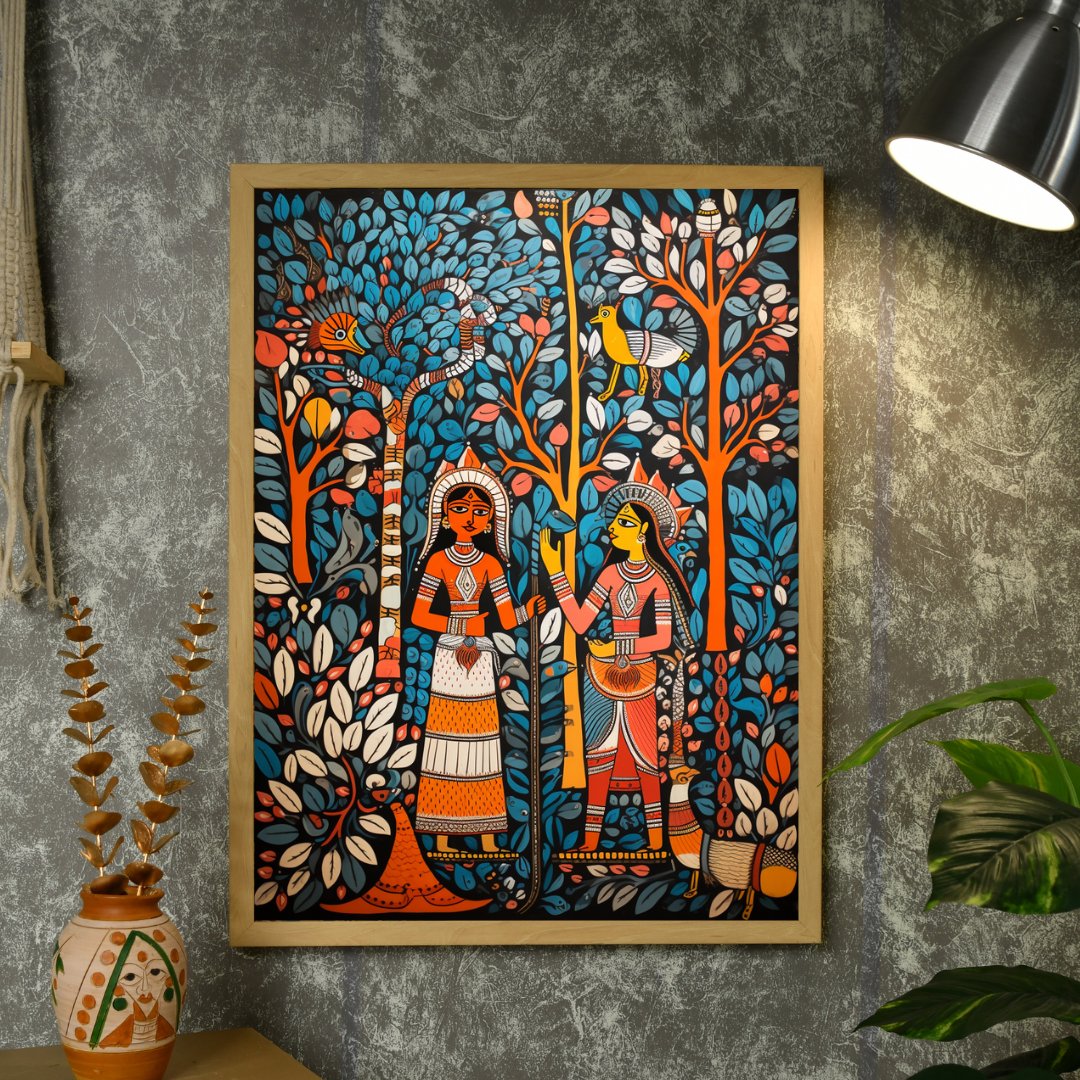 Canvas Art: Serene Women and Trees Wall Decor Masterpiece -Wall painting-Chitran by sowpeace-Canvas Art: Serene Women and Trees Wall Decor Masterpiece-CH-WRT-MTWT-Sowpeace