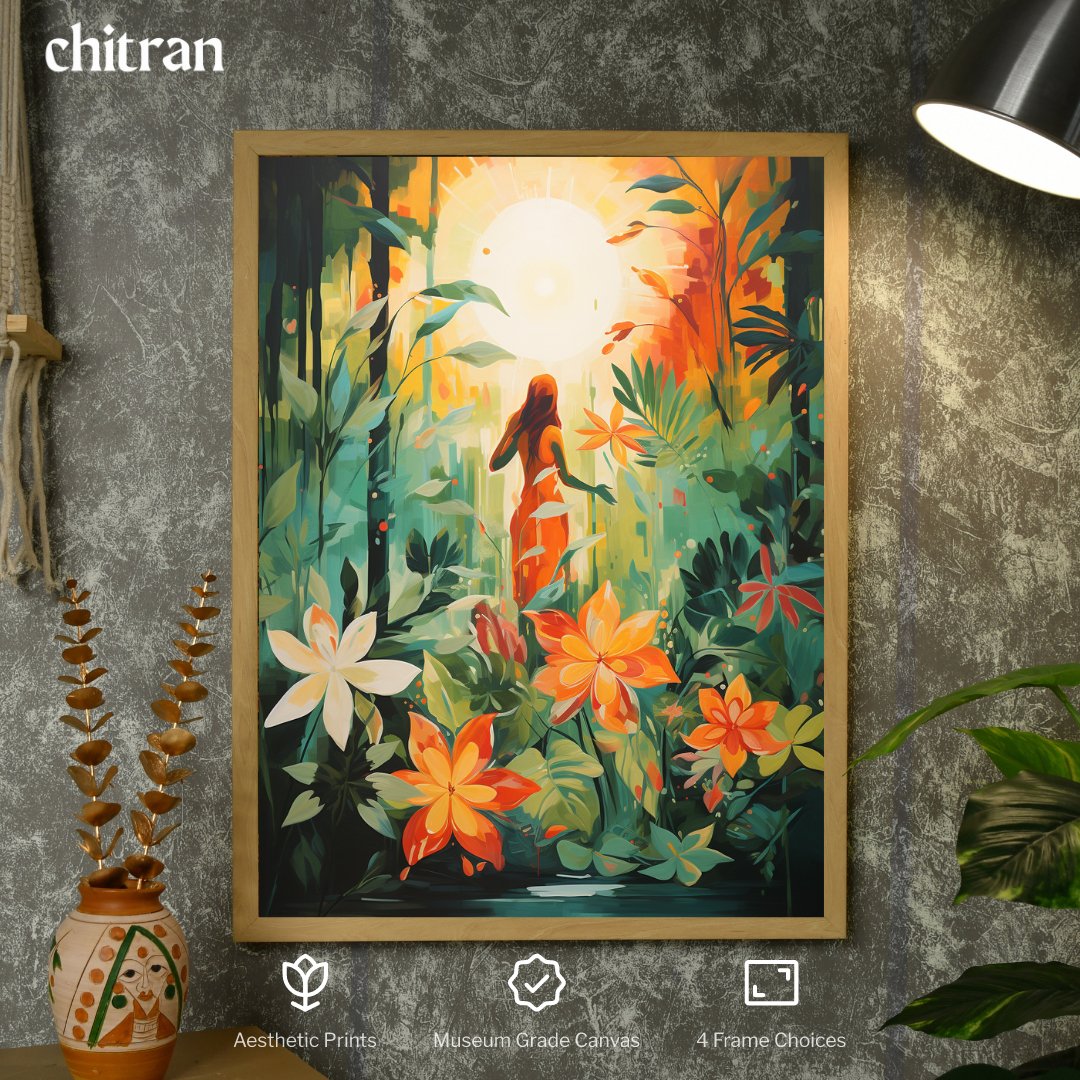 Canvas Wall Art: Artisan Woman's Silhouette, Home Decor Masterpiece -Wall painting-Chitran by sowpeace-Canvas Wall Art: Artisan Woman's Silhouette, Home Decor Masterpiece-CH-WRT-BWB-Sowpeace