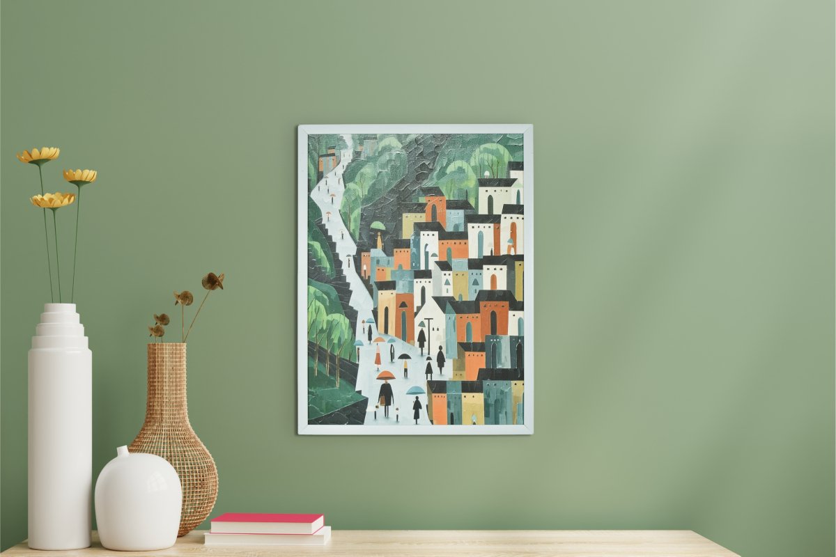 Chitran Nordic Rainy Day Hills Wall Art -Wall painting-Chitran by sowpeace-Chitran Nordic Rainy Day Hills Wall Art--Sowpeace