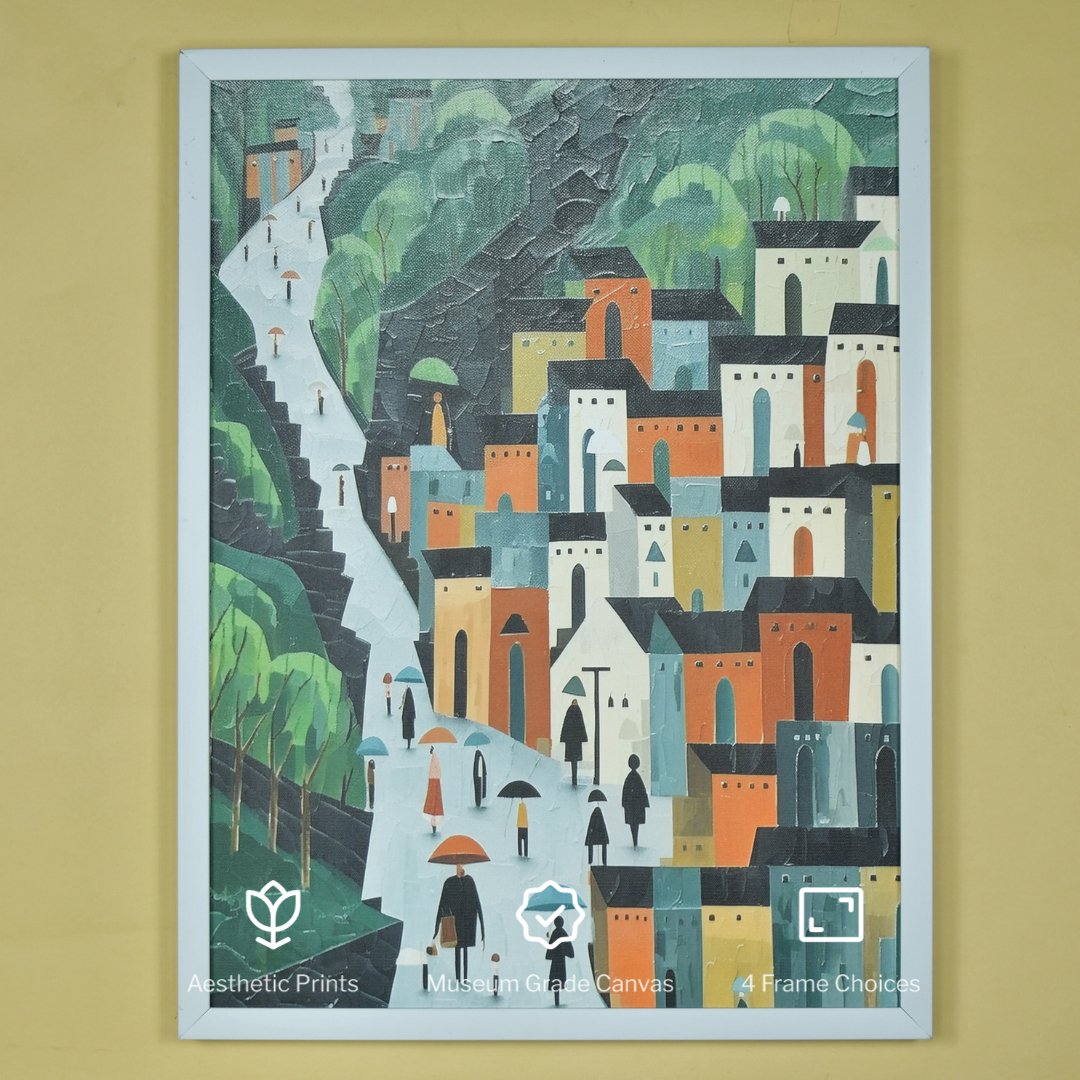 Chitran Nordic Rainy Day Hills Wall Art -Wall painting-Chitran by sowpeace-Chitran Nordic Rainy Day Hills Wall Art-CH-WRT-BWLG-Sowpeace