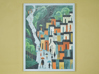 Chitran Nordic Rainy Day Hills Wall Art -Wall painting-Chitran by sowpeace-Chitran Nordic Rainy Day Hills Wall Art-CH-WRT-BWLG-Sowpeace