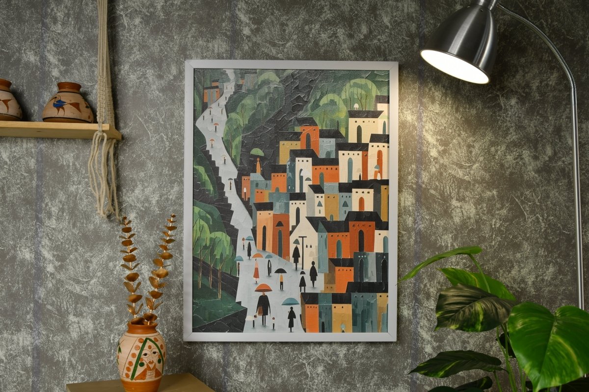Chitran Nordic Rainy Day Hills Wall Art -Wall painting-Chitran by sowpeace-Chitran Nordic Rainy Day Hills Wall Art-CH-WRT-BWLG-Sowpeace