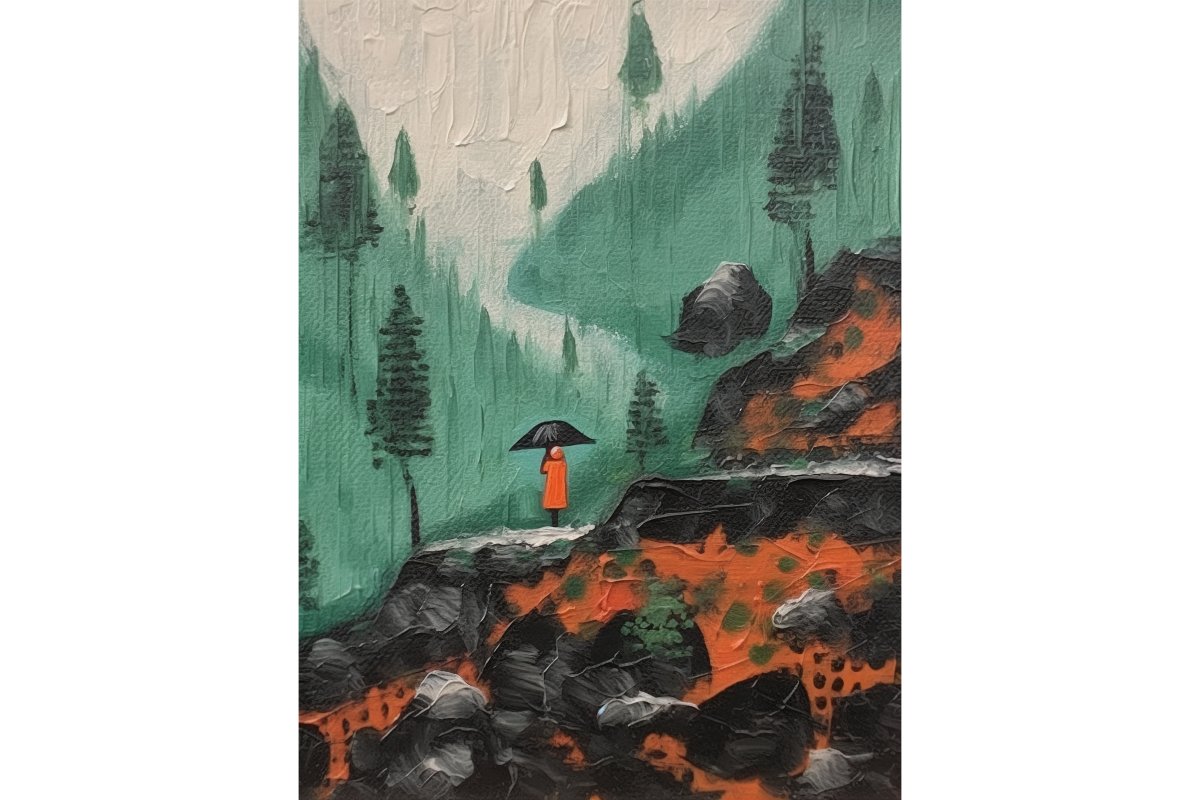 Chitran Nordic Umbrella In The Rain Wall Art -Wall painting-Chitran by sowpeace-Chitran Nordic Umbrella In The Rain Wall Art -Wall painting-Chitran by sowpeace-Chitran Nordic Umbrella In The Rain Wall Art--Sowpeace-CH-WRT-AOLP-Sowpeace