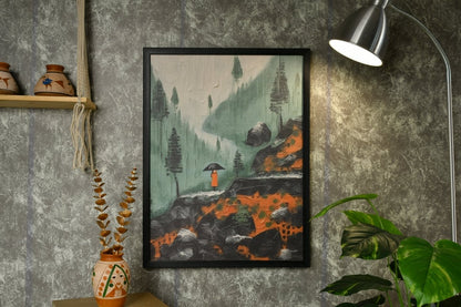 Chitran Nordic Umbrella In The Rain Wall Art -Wall painting-Chitran by sowpeace-Chitran Nordic Umbrella In The Rain Wall Art-CH-WRT-AOLP-Sowpeace