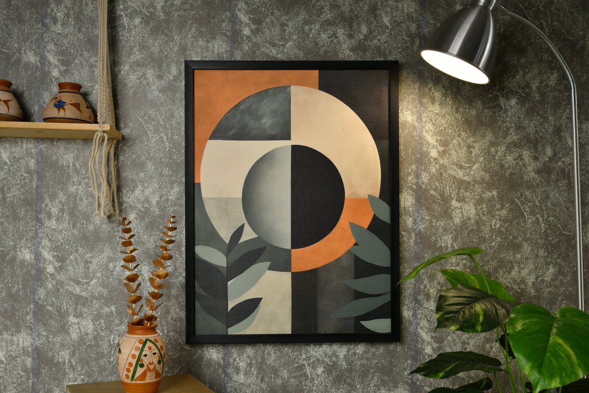 Chitran Scandinavian Sphere Leaves Abstract Wall Art -Wall painting-Chitran by sowpeace-Chitran Scandinavian Sphere Leaves Abstract Wall Art-CH-WRT-BOSL-Sowpeace
