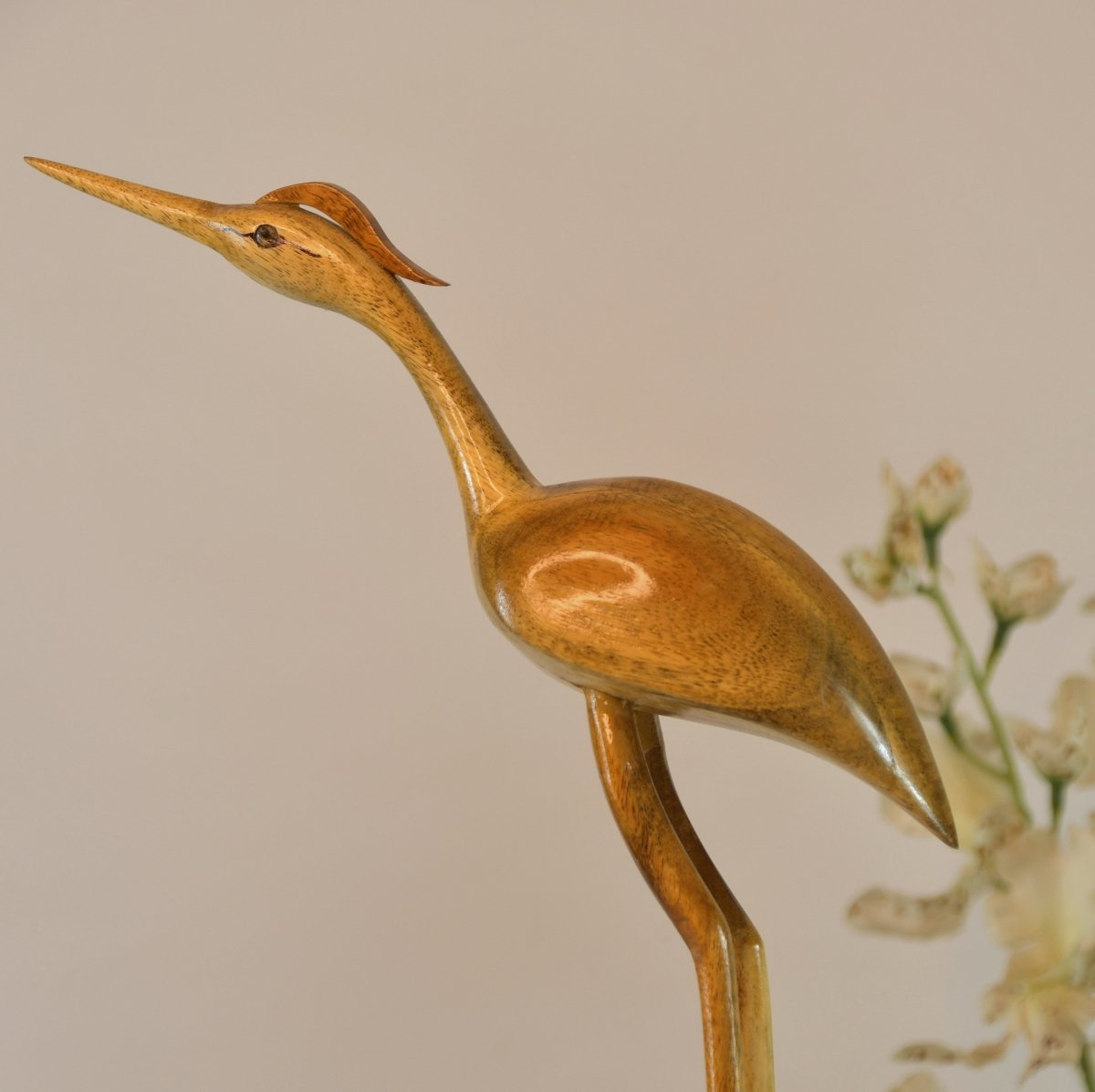 Elegant Wooden Carved Flamingo Sculpture: Premium Abstract Decor Accent -Wooden-Sowpeace-Elegant Wooden Carved Flamingo Sculpture: Premium Abstract Decor Accent-Wood-WAFL-WDN-TT-Sowpeace