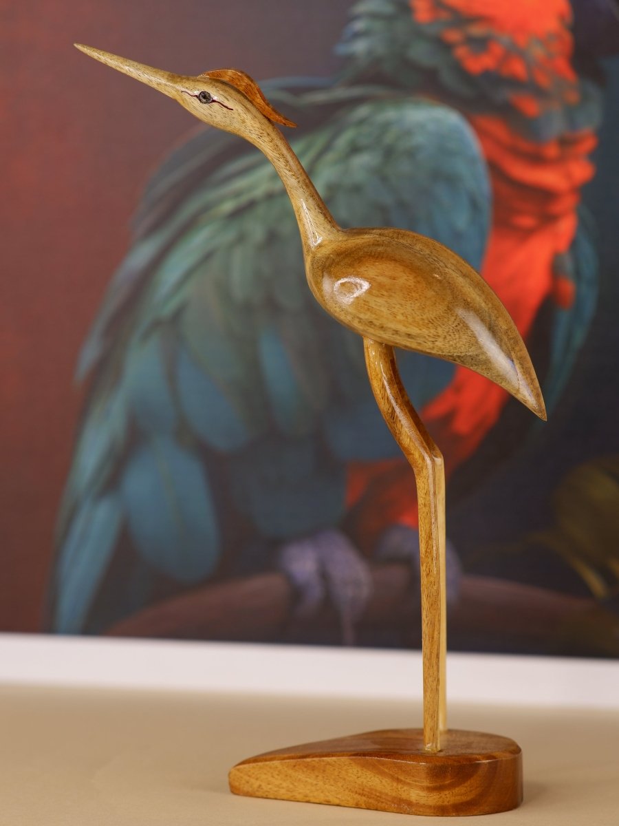 Elegant Wooden Carved Flamingo Sculpture: Premium Abstract Decor Accent -Wooden-Sowpeace-Elegant Wooden Carved Flamingo Sculpture: Premium Abstract Decor Accent-Wood-WAFL-WDN-TT-Sowpeace