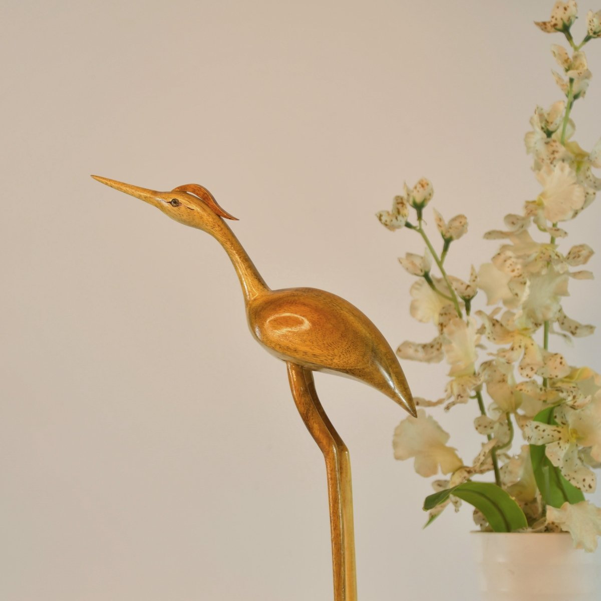 Elegant Wooden Carved Flamingo Sculpture: Premium Abstract Decor Accent -Wooden-Sowpeace-Elegant Wooden Carved Flamingo Sculpture: Premium Abstract Decor Accent-Wood-WAFL-WDN-TT-Sowpeace