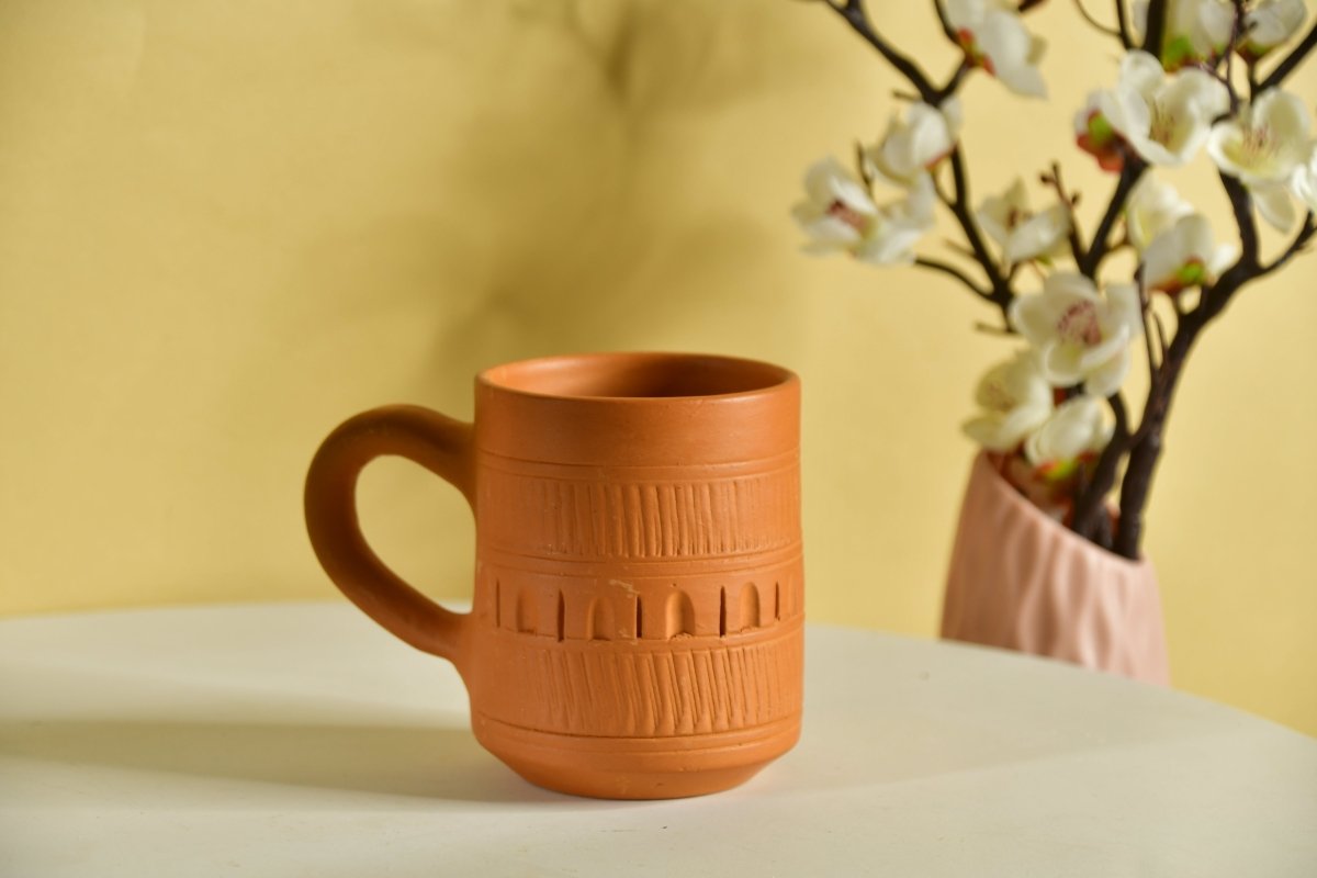 Etched Print Unglazed Terracotta Mug -Utensils-Sowpeace-Etched Print Unglazed Terracotta Mug-Terr-Uten-Terr-CMUGH-3-Sowpeace