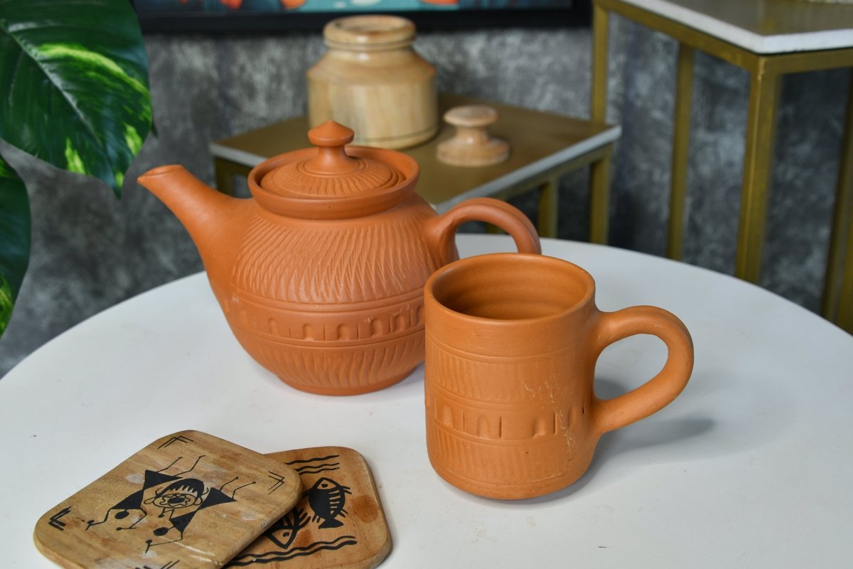 Etched Print Unglazed Terracotta Mug -Utensils-Sowpeace-Etched Print Unglazed Terracotta Mug-Terr-Uten-Terr-CMUGH-3-Sowpeace