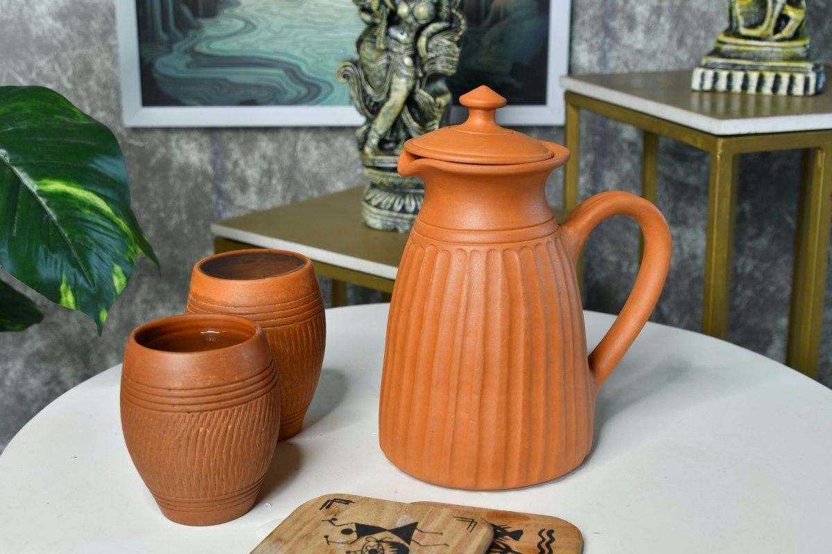Large Terracotta flat-base Jug -Utensils-Sowpeace-Large Terracotta flat-base Jug-Terr-Uten-Terr-TJUL-3-Sowpeace