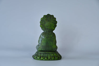 Meditating Buddha on Lotus Terracotta Sculpture -terracotta tabletop-Sowpeace-Meditating Buddha on Lotus Terracotta Sculpture-Terr-Terr-TT-TSBD-Sowpeace