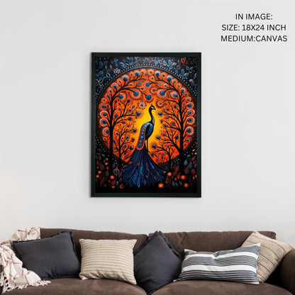 Mythical Peak Canvas: Artisan Wall Decor for Elegant Homes -Wall painting-Chitran by sowpeace-Mythical Peak Canvas: Artisan Wall Decor for Elegant Homes-CH-WRT-BDPM-Sowpeace