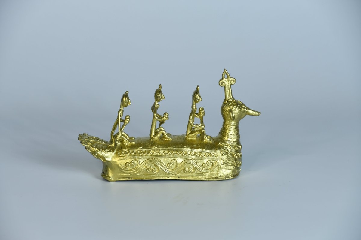Premium Brass Dhokra Art Ancient Boat -Dhokra-Sowpeace-Premium Brass Dhokra Art Ancient Boat-Dok-LBOAT-BR-TT-Sowpeace