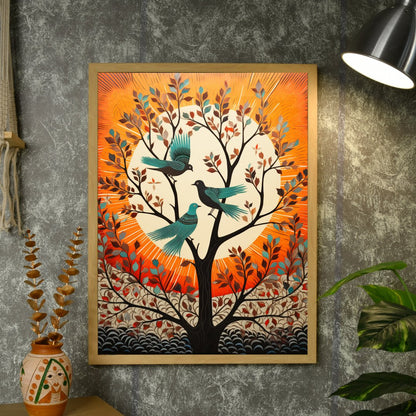 Sowpeace 3PG Sunset: Artisan Canvas Wall Decor for Elegant Home Ambiance -Wall painting-Chitran by sowpeace-Sowpeace 3PG Sunset: Artisan Canvas Wall Decor for Elegant Home Ambiance-CH-WRT-BD3PS-Sowpeace