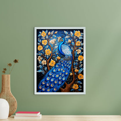 Sowpeace Blue Aura Canvas Wall Decor: Artisan Crafted Elegance -Wall painting-Chitran by sowpeace-Sowpeace Blue Aura Canvas Wall Decor: Artisan Crafted Elegance-CH-WRT-BDPBA-Sowpeace