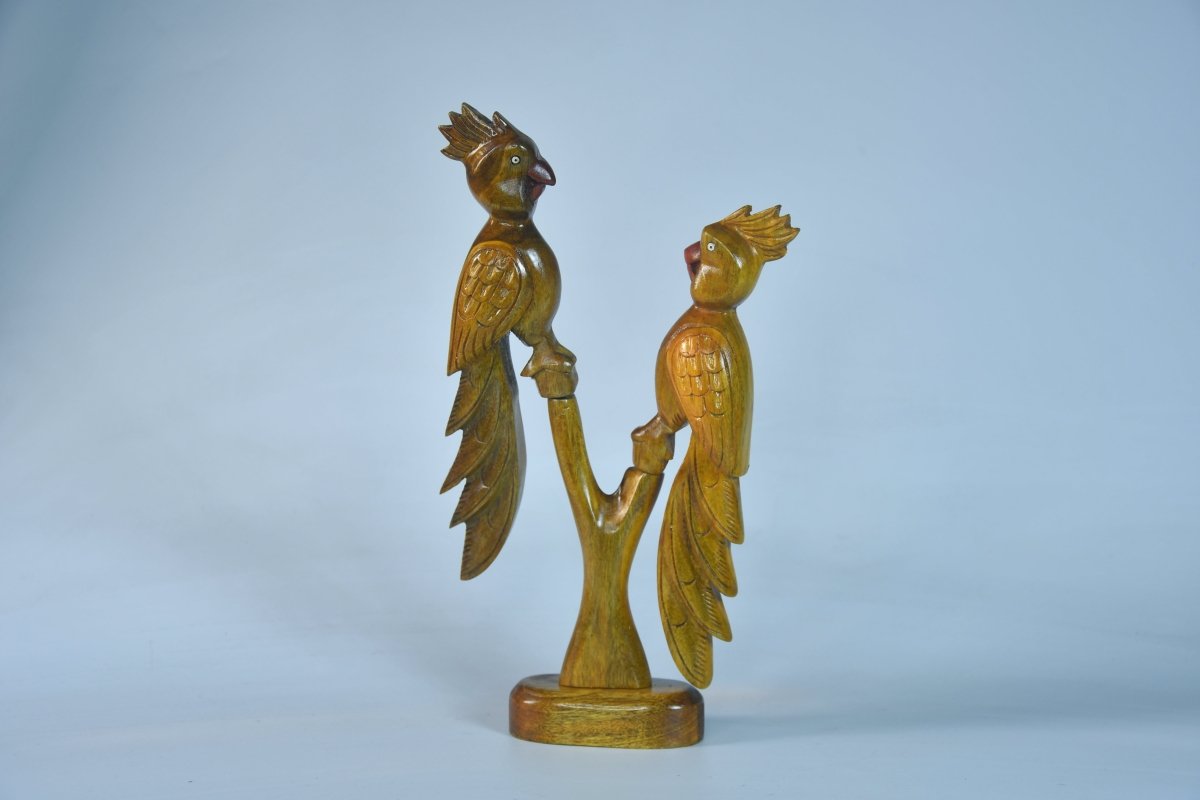 Sowpeace Hand Carved Wooden Parrot Set --Sowpeace-Sowpeace Hand Carved Wooden Parrot Set-Wood/WDPSL/WDN/TT-Sowpeace