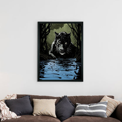 Sowpeace Harmony: Find Your Abstract Black Panther -Wall painting-Chitran by sowpeace-Sowpeace Harmony: Find Your Abstract Black Panther-CH-WRT-BP6-Sowpeace