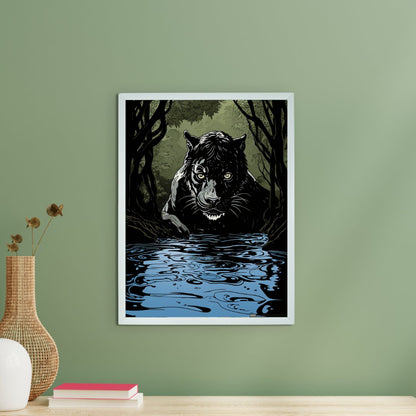 Sowpeace Harmony: Find Your Abstract Black Panther -Wall painting-Chitran by sowpeace-Sowpeace Harmony: Find Your Abstract Black Panther-CH-WRT-BP6-Sowpeace