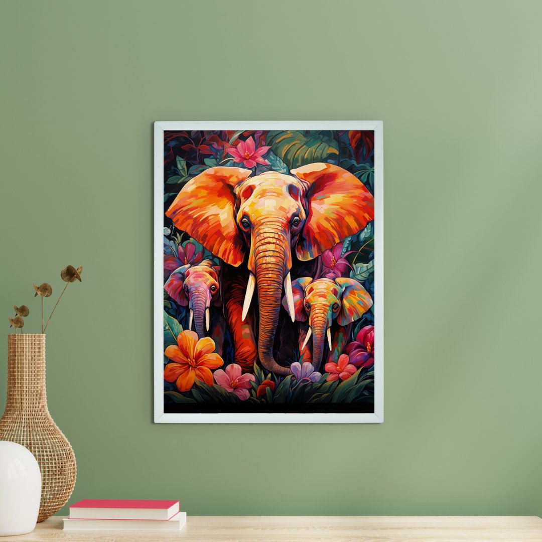 Sowpeace Harmony: Find Your Abstract Elephant -Wall painting-Chitran by sowpeace-Sowpeace Harmony: Find Your Abstract Elephant-CH-WRT-SE1-Sowpeace
