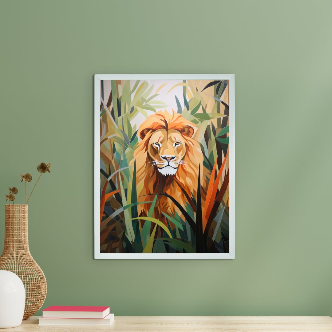 Sowpeace Harmony: Find Your Abstract Lion -Wall painting-Chitran by sowpeace-Sowpeace Harmony: Find Your Abstract Lion-CH-WRT-L2-Sowpeace