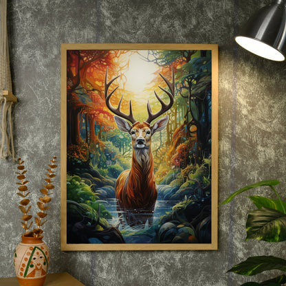 Sowpeace Harmony: Find Your Abstract Long Horn Deer -Wall painting-Chitran by sowpeace-Sowpeace Harmony: Find Your Abstract Long Horn Deer-CH-WRT-BS1-Sowpeace